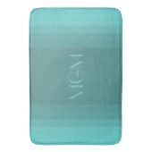 Aqua gradatie monogram badmat (Voorkant Verticaal)