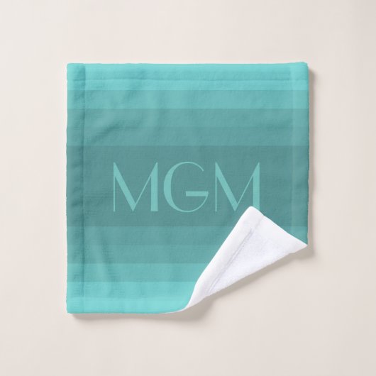 Aqua gradatie reuzenmonogram bad handdoek (Wasdoekje)