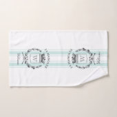 Aqua Grain Sack Custom Family Crest Towel set Bad Handdoek (Handdoek)