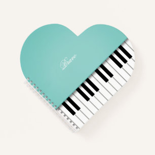 Aqua Grand Piano Muziekeyboard Aangepast Notitieboek