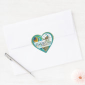 Aqua Gray 3 Peacock Feathers Wedding Sticker (Envelop)