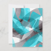 Aqua Gray Black Waterverf Abstracte penseelstreken Kaart (Achterkant)