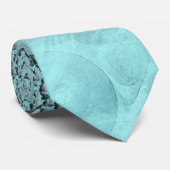 Aqua gray bruiloft floral damask stropdas (Opgerold)