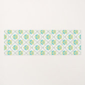 Aqua Gray en Chartreuse Trendy Monogram Yogamat (Achterkant (horizontaal))