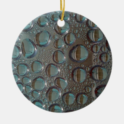 Aqua Gray Funky Waterdroplet pack Keramisch Ornament (Voorkant)