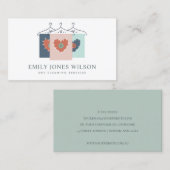 AQUA GRAY ORANJE BLUSH HANGT CLOTHES DRYCLEANER VISITEKAARTJE (Voorkant / Achterkant)