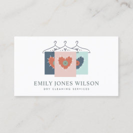 AQUA GRAY ORANJE BLUSH HANGT CLOTHES DRYCLEANER VISITEKAARTJE