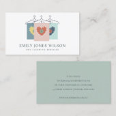 AQUA GRAY ORANJE BLUSH HANGT CLOTHES DRYCLEANER VISITEKAARTJE (Voorkant / Achterkant)