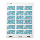 Aqua Gray White Camo Design Etiket (Full Sheet)