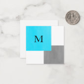 Aqua Gray White Geometric Notitiekaartje (Voorkant / Achterkant in situ)