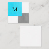 Aqua Gray White Geometric Notitiekaartje (Voorkant / Achterkant)