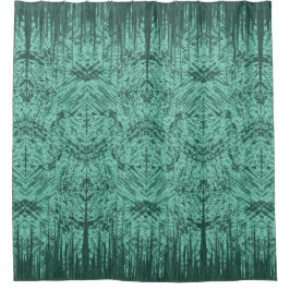 Aqua Green Abstract Tiki Pattern Douchegordijn