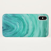 Aqua Green Agaat II Waterverf Patroon Case-Mate iPhone Case (Achterkant (horizontaal))