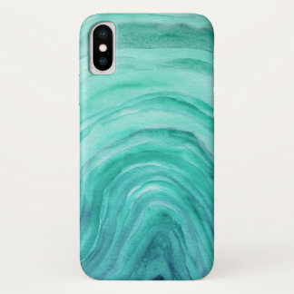 Aqua Green Agaat II Waterverf Patroon Case-Mate iPhone Case