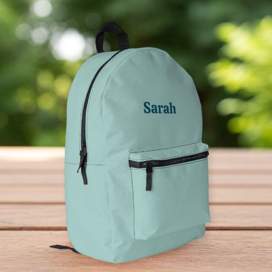 Aqua-Green Backpack - Elegant and Versatile Bedrukte Rugzak