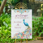 Aqua green blauwgroen Arabian floral peace ock wel Poster