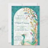 Aqua green blauwgroen Arabian florkock mehndi Kaart (Voorkant)