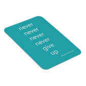 Aqua Green Blue Inspirerend Quote Nooit Opgeven Magneet (Rechterzijde)