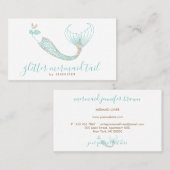 Aqua Green Brown Tail Zeemeermin Visitekaartje (Voorkant / Achterkant)