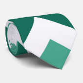 Aqua Green Chevron Zigzag Pattern Stropdas (Opgerold)