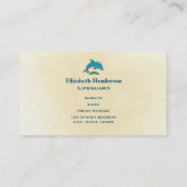 Aqua Green Dolphin Curving over multi-verkleurd wa Visitekaartje (Achterkant)