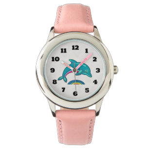 Aqua Green Dolphin springen over stijlvol water Horloge