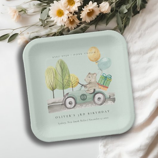 Aqua Green Elke dag van de Age op de verjaardag va Papieren Bordje