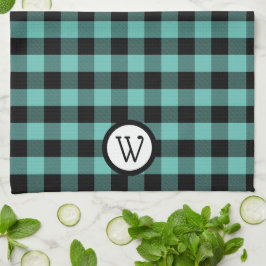 Aqua Green en Black Buffalo gespeeld met Monogram Theedoek