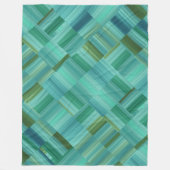 Aqua Green en Blue Blocks Stropdas Fleece Deken (Voorkant)