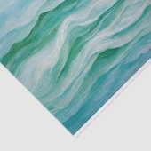 Aqua Green en Blue Ocean, Zeeen golven met Blue Sk Tissuepapier (Detail)