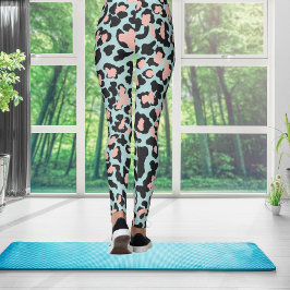 Aqua green en blue Tiger Print Leggings