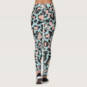 Aqua green en blue Tiger Print Leggings (Achterkant)