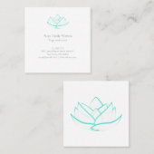 Aqua Green en White Square Lotus Visitekaartje (Voorkant / Achterkant)