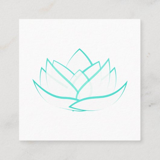 Aqua Green en White Square Lotus Visitekaartje (Achterkant)