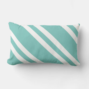 Aqua Green en White Striped Kussen
