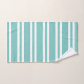 Aqua Green en White Stripes Bad Handdoek (Handdoek)