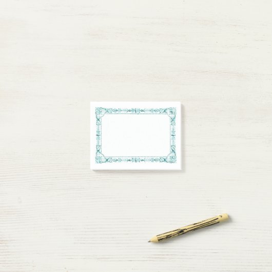 Aqua Green Fancy Lijst Post-it® Notes (Op bureau)