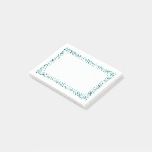 Aqua Green Fancy Lijst Post-it® Notes (Schuin)