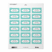 Aqua Green Geometric Circle Pattern Adresetiketten Etiket (Full Sheet)