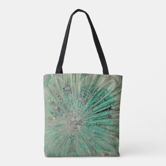 Aqua Green Ice Explosive  Art Glass Tote Bag (Achterkant)
