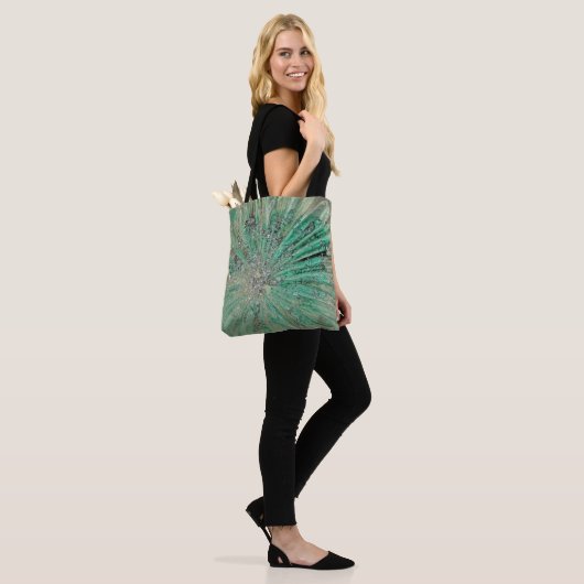 Aqua Green Ice Explosive  Art Glass Tote Bag (Op model)