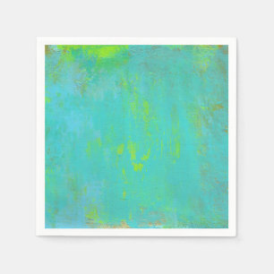 Aqua Green, Limoen en Brown Ochre Grunge Abstract Servetten