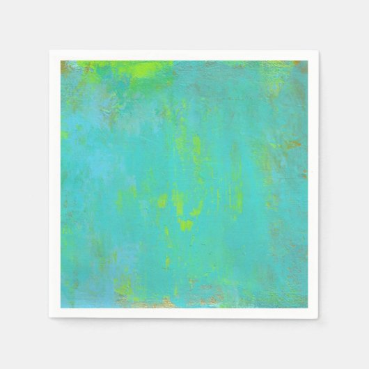 Aqua Green, Limoen en Brown Ochre Grunge Abstract Servetten (Voorkant)