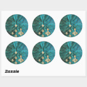 Aqua green Mermaidscales met goudglitter Ronde Sticker (Vel)