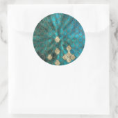 Aqua green Mermaidscales met goudglitter Ronde Sticker (Tas)