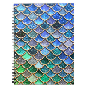 Aqua green Mermaidscales Spring Glitter voor meisj Notitieboek