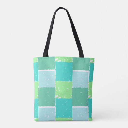 Aqua Green Mint kleurenpatroon Bag Tote Bag (Achterkant)