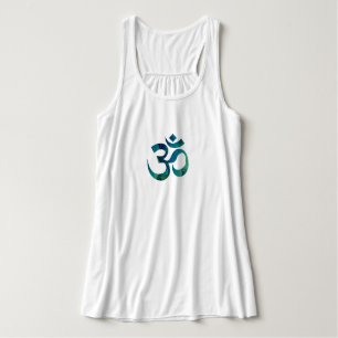 Aqua & Green OM Symbool Flowy Yoga Tanktop