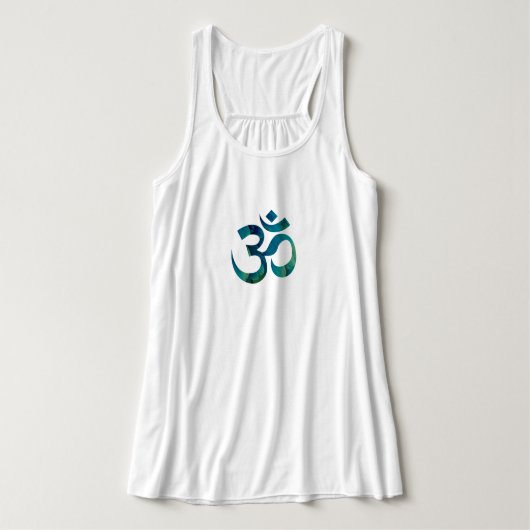 Aqua & Green OM Symbool Flowy Yoga Tanktop (Design voorkant)