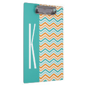 Aqua Green & Oranje Chevron Stripes Klembord (Rechts)